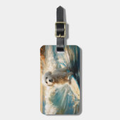 Coton De Tulear Beach Surfmalerei Gepäckanhänger (Vorderseite vertikal)