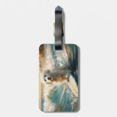 Coton De Tulear Beach Surfmalerei Gepäckanhänger (Rückseite vertikal)