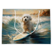 Coton De Tulear Beach Surfmalerei Große Geschenktüte (Vorderseite)