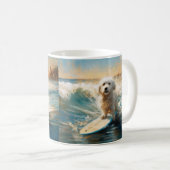 Coton De Tulear Beach Surfmalerei Kaffeetasse (VorderseiteRechts)