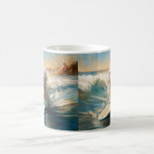 Coton De Tulear Beach Surfmalerei Kaffeetasse (Mittel)