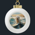 Coton De Tulear Beach Surfmalerei Keramik Kugel-Ornament<br><div class="desc">Tauchen Sie ein in die spielerische Welt des Kaninchen-Abenteuers mit diesem faszinierenden Bild. Ein gepflegter Hund geht zu den Wellen und reitet geschickt auf einem sonnengeküssten Strand. Das lebendige Kunstwerk vereint wunderbar das Wesentliche der Erregung am Strand, während der Hund furchtlos auf den Wellen reitet und den Geist von Spaß...</div>