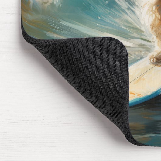 Coton De Tulear Beach Surfmalerei Mousepad (Ecke)