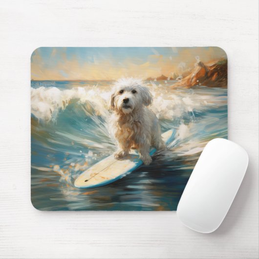 Coton De Tulear Beach Surfmalerei Mousepad (Mit Mouse)