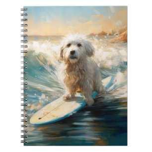 Coton De Tulear Beach Surfmalerei Notizblock