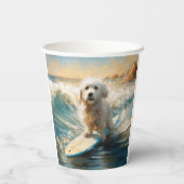 Coton De Tulear Beach Surfmalerei Pappbecher (Rückseite)
