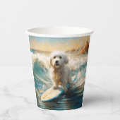 Coton De Tulear Beach Surfmalerei Pappbecher (Vorderseite)