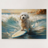 Coton De Tulear Beach Surfmalerei Puzzle (Horizontal)