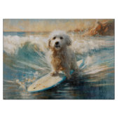 Coton De Tulear Beach Surfmalerei Schneidebrett (Vorderseite)