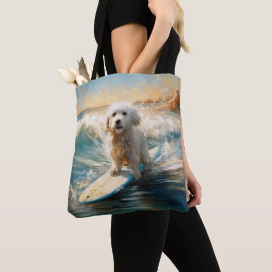 Coton De Tulear Beach Surfmalerei Tasche (Von Nahem)