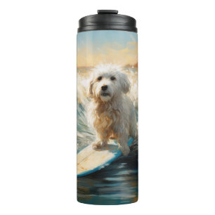 Coton De Tulear Beach Surfmalerei Thermosbecher