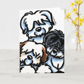 Coton de Tulear Cartoon Karte (Gelbe Blume)