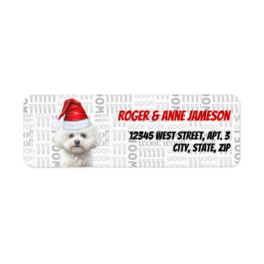 Coton de Tulear Christmas Dog Rücksendeadresse (Vorne)