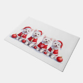 Coton de Tulear Christmas Dress Santa Hat Fußmatte (Schrägansicht)