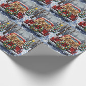 Coton de Tulear Christmas Red Truck Holiday Geschenkpapier (Ecke)