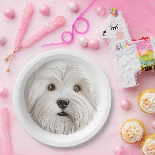 Coton De Tulear Dog 3D Inspiriert Pappteller (Party)