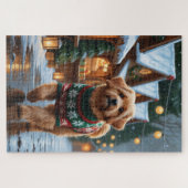Coton De Tulear Dog Christmas Snow Holiday Puzzle (Horizontal)