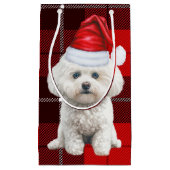 Coton de Tulear Dog Festive Red Kariert Christmas Kleine Geschenktüte (Vorderseite)