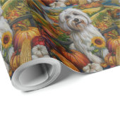 Coton De Tulear Dog Herbsternte Erntedank Geschenkpapier (Rolleneckpunkt)