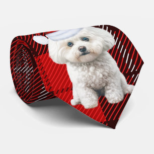 Coton de Tulear Dog Holiday Red Kariert Weihnachte Krawatte