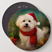 Coton De Tulear Dog in Schnee Weihnachten Button (Vorne & Hinten)