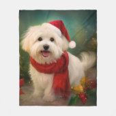Coton De Tulear Dog in Schnee Weihnachten Fleecedecke (Vorderseite)