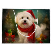 Coton De Tulear Dog in Schnee Weihnachten Große Geschenktüte (Rückseite)