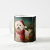 Coton De Tulear Dog in Schnee Weihnachten Kaffeetasse (Vorderseite Links)