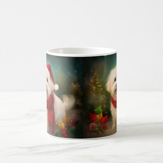 Coton De Tulear Dog in Schnee Weihnachten Kaffeetasse (Mittel)