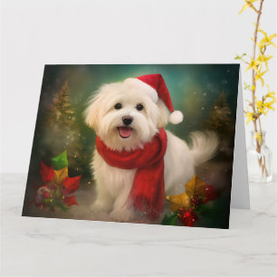 Coton De Tulear Dog in Schnee Weihnachten Karte