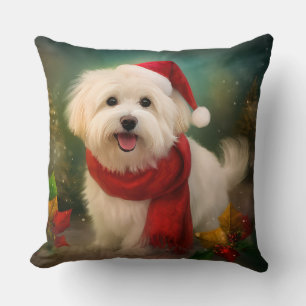 Coton De Tulear Dog in Schnee Weihnachten Kissen