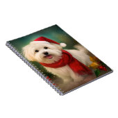 Coton De Tulear Dog in Schnee Weihnachten Notizblock (Rechte Seite)