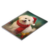 Coton De Tulear Dog in Schnee Weihnachten Notizblock (Linke Seite)