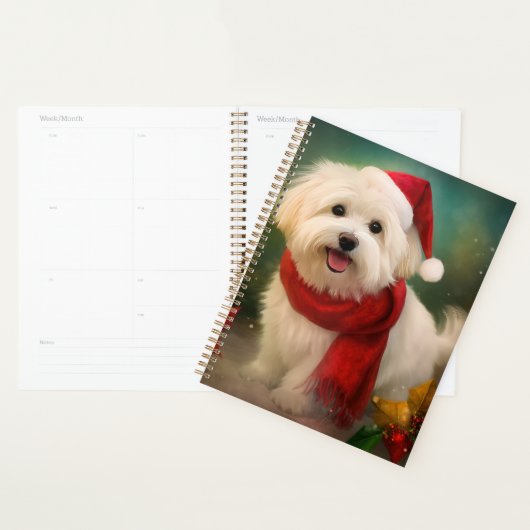 Coton De Tulear Dog in Schnee Weihnachten Planer (Anzeige)