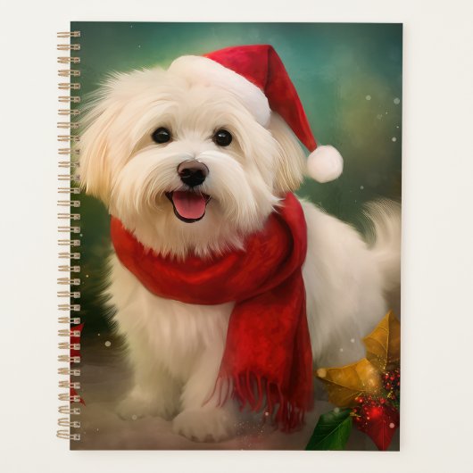 Coton De Tulear Dog in Schnee Weihnachten Planer (Vorderseite)
