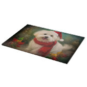 Coton De Tulear Dog in Schnee Weihnachten Schneidebrett (Ecke)