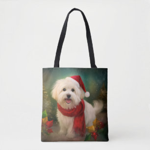 Coton De Tulear Dog in Schnee Weihnachten Tasche