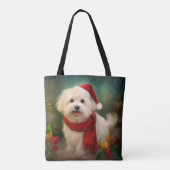 Coton De Tulear Dog in Schnee Weihnachten Tasche (Rückseite)