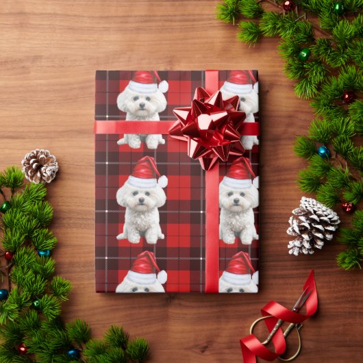 Coton de Tulear Dog Karierte Weihnachten Geschenkpapier (Feiertagsgeschenk)