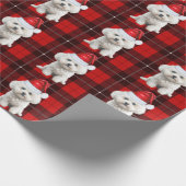 Coton de Tulear Dog Karierte Weihnachten Geschenkpapier (Ecke)