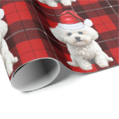 Coton de Tulear Dog Karierte Weihnachten Geschenkpapier (Rolleneckpunkt)