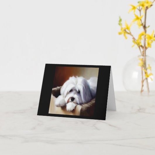 Coton de Tulear Dog Karte (Gelbe Blume)