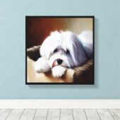 Coton de Tulear Dog Leinwanddruck (Insitu (Holzboden))