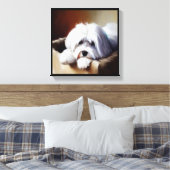 Coton de Tulear Dog Leinwanddruck (Insitu (Schlafzimmer))