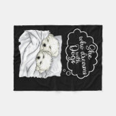 Coton De Tulear Dog Nightgown Pajama  Fleecedecke (Vorderseite (Horizontal))