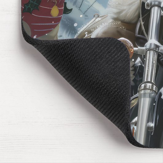 Coton De Tulear Dog Riding Motorrad Weihnachten Mousepad (Ecke)