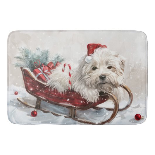 Coton De Tulear Dog Weihnachtsfest Badematte (Vorderseite)