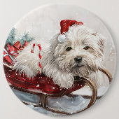 Coton De Tulear Dog Weihnachtsfest Button (Vorderseite)