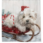 Coton De Tulear Dog Weihnachtsfest Duschvorhang (Vorderseite)