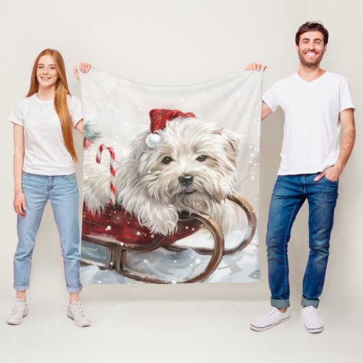 Coton De Tulear Dog Weihnachtsfest Fleecedecke (Beispiel)